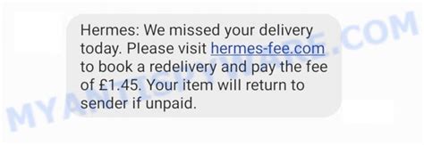 hermes email scams|Hermes scam redelivery.